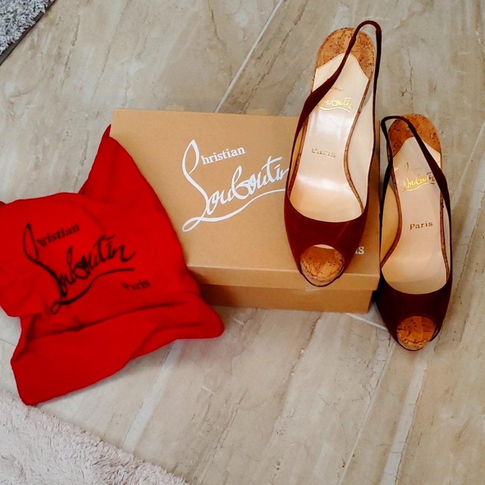 Sexy brown suede louboutin heels
